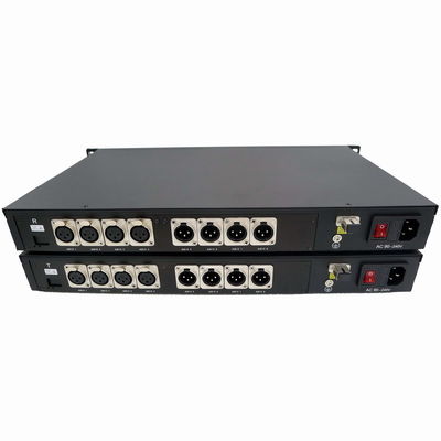 XLR Konnektörlü 4 Kanal Çift Yönlü Dengeli Sesten Fibere Dönüştürücü