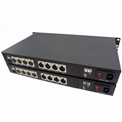 XLR Konnektörlü 4 Kanal Çift Yönlü Dengeli Sesten Fibere Dönüştürücü