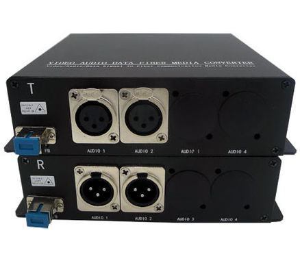 Tek modlu ST/LC/FC/SC Optik Konnektörlü 2 Kanal Dengeli XLR Sesten Fibere Dönüştürücü