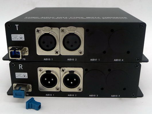 Tek modlu ST/LC/FC/SC Optik Konnektörlü 2 Kanal Dengeli XLR Sesten Fibere Dönüştürücü
