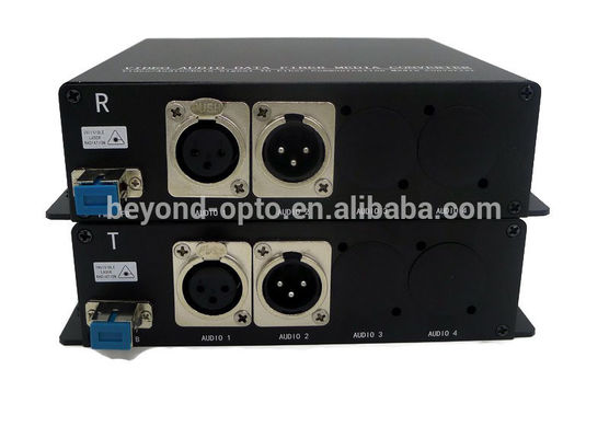 Tek modlu ST/LC/FC/SC Optik Konnektörlü 2 Kanal Dengeli XLR Sesten Fibere Dönüştürücü