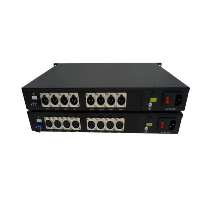 9/125u Tek Modlu 8 Kanal 3 Pinli XLR Dengeli Ses Aşırı Fiber Dönüştürücü