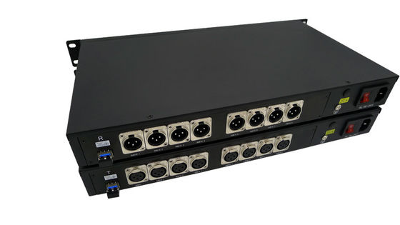 9/125u Tek Modlu 8 Kanal 3 Pinli XLR Dengeli Ses Aşırı Fiber Dönüştürücü