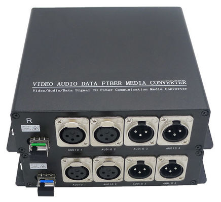 2 Yollu 3 Pinli XLR Dengeli Analog Ses Aşırı Fiber Genişletici Alıcı-Verici