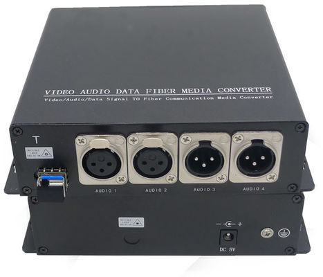 2 Yollu 3 Pinli XLR Dengeli Analog Ses Aşırı Fiber Genişletici Alıcı-Verici