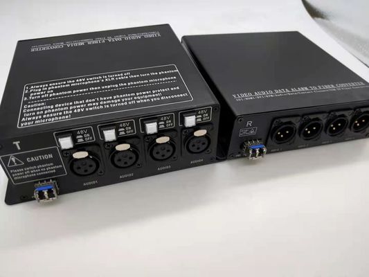 Değiştirilebilir 48V Fantom Güç Kaynağına Sahip Dijital xLR - Fiber Optik Dönüştürücü