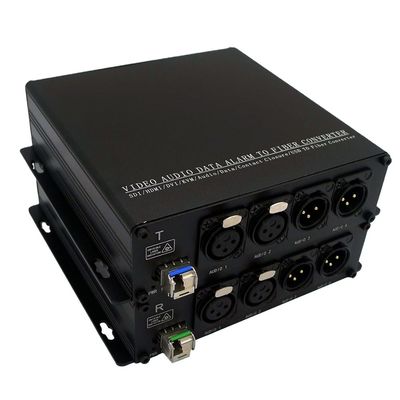 İki Yönlü XLR Sesten Fibere Dönüştürücü Yayını BIDI Dengeli Ses