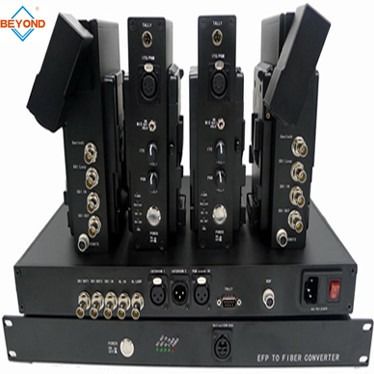 EFP'de Fiber çoklayıcı dönüştürücü üzerinden OB Van'a TV Kamerası, destek taksitli, uzaktan kumanda, genlock